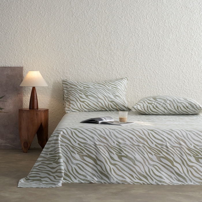 91家纺网 家纺一手货源 找家纺 小懒猪 2026新品全棉纯棉老粗布单品床单床单单件凉席席子 绿漾