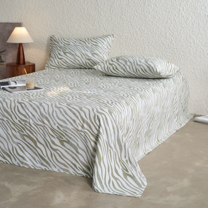 91家纺网 家纺一手货源 找家纺 小懒猪 2026新品全棉纯棉老粗布单品床单床单单件凉席席子 绿漾