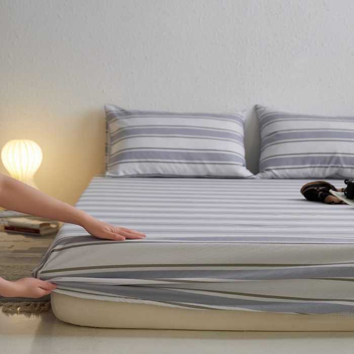 91家纺网 家纺一手货源 找家纺 小懒猪 2026新品全棉纯棉老粗布单品床笠床笠单件凉席席子 乐天派