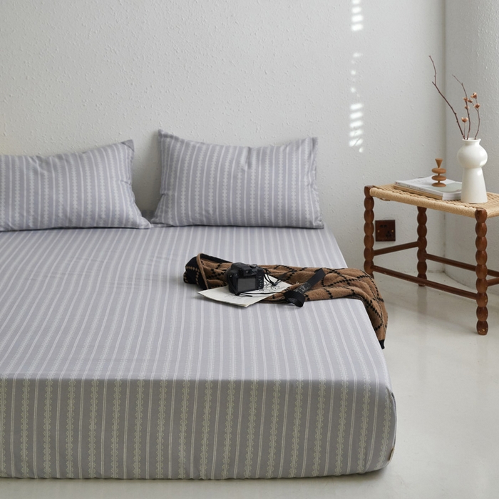 91家纺网 家纺一手货源 找家纺 小懒猪 2026新品全棉纯棉老粗布单品床笠床笠单件凉席席子 铃芽