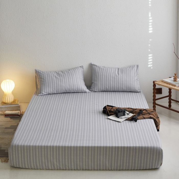 91家纺网 家纺一手货源 找家纺 小懒猪 2026新品全棉纯棉老粗布单品床笠床笠单件凉席席子 铃芽