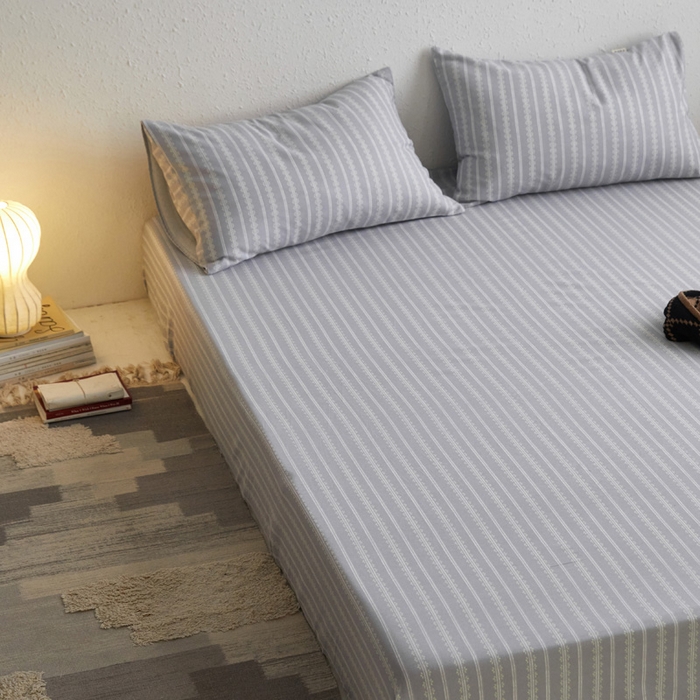 91家纺网 家纺一手货源 找家纺 小懒猪 2026新品全棉纯棉老粗布单品床笠床笠单件凉席席子 铃芽