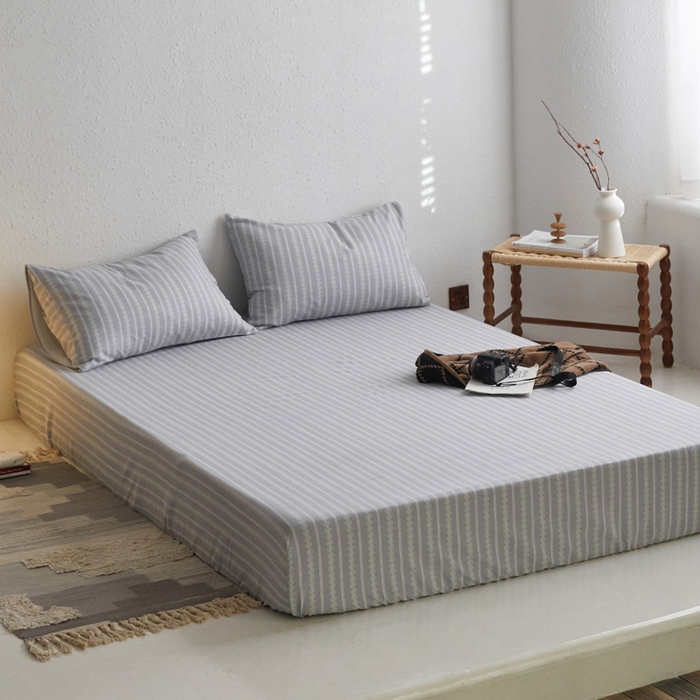 91家纺网 家纺一手货源 找家纺 小懒猪 2026新品全棉纯棉老粗布单品床笠床笠单件凉席席子 铃芽