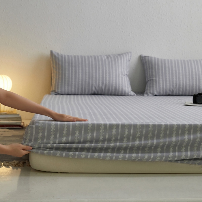 91家纺网 家纺一手货源 找家纺 小懒猪 2026新品全棉纯棉老粗布单品床笠床笠单件凉席席子 铃芽