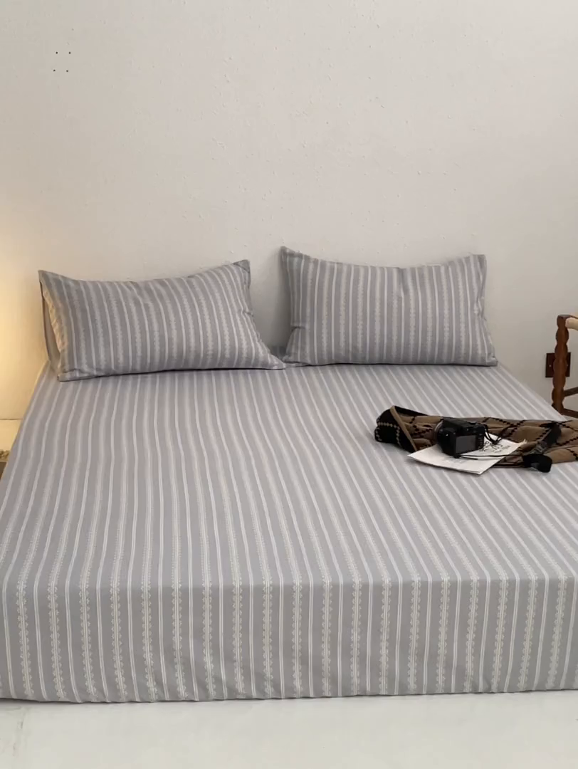 91家纺网 家纺一手货源 找家纺 小懒猪 2026新品全棉纯棉老粗布单品床笠床笠单件凉席席子 铃芽