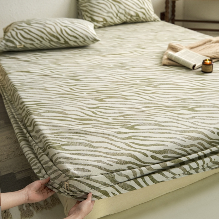 小懒猪 2026新品全棉纯棉老粗布单品床笠床笠单件凉席席子 绿漾