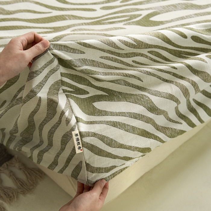 91家纺网 家纺一手货源 找家纺 小懒猪 2026新品全棉纯棉老粗布单品床笠床笠单件凉席席子 绿漾