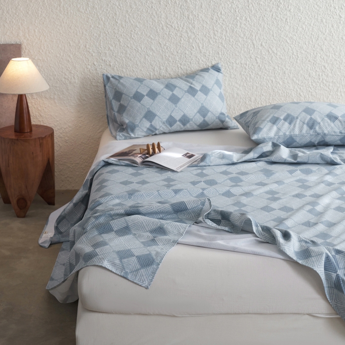 91家纺网 家纺一手货源 找家纺 小懒猪 2026新品全棉纯棉老粗布单品床单床单单件凉席席子 魔方