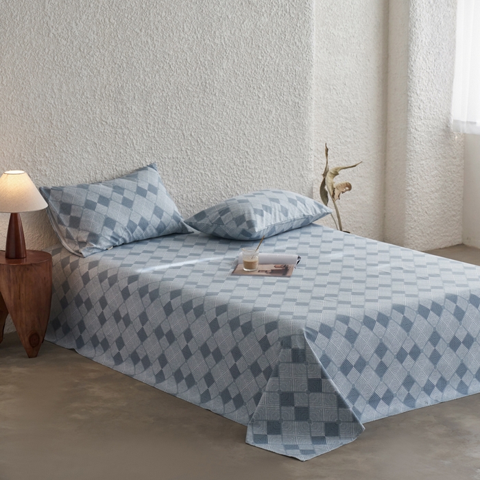 91家纺网 家纺一手货源 找家纺 小懒猪 2026新品全棉纯棉老粗布单品床单床单单件凉席席子 魔方