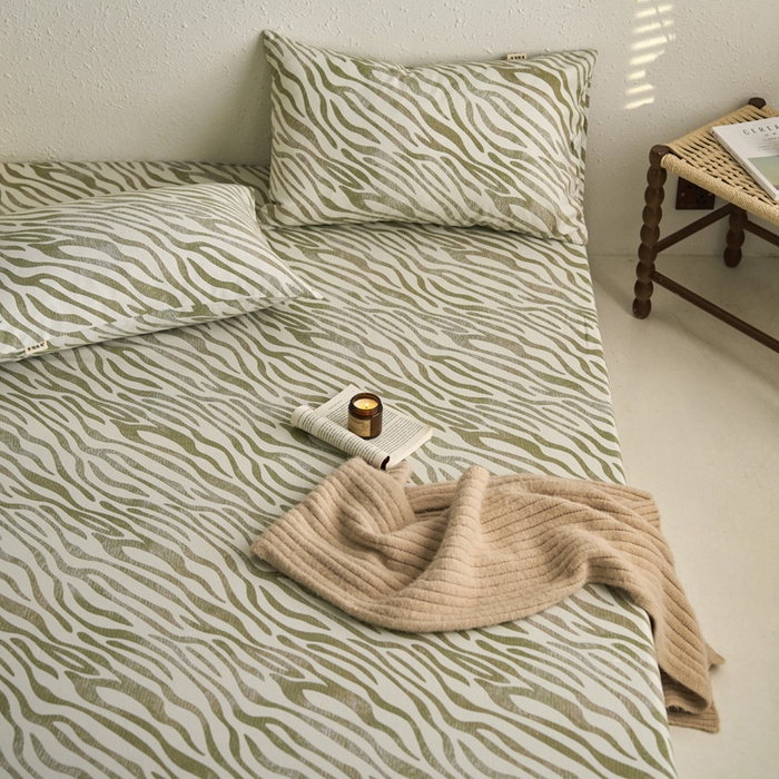 91家纺网 家纺一手货源 找家纺 小懒猪 2026新品全棉纯棉老粗布单品床笠床笠单件凉席席子 绿漾