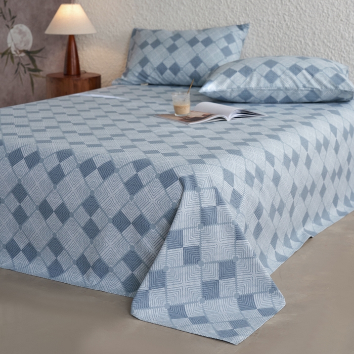 91家纺网 家纺一手货源 找家纺 小懒猪 2026新品全棉纯棉老粗布单品床单床单单件凉席席子 魔方