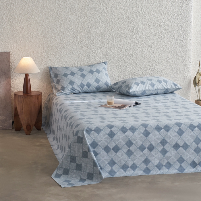 91家纺网 家纺一手货源 找家纺 小懒猪 2026新品全棉纯棉老粗布单品床单床单单件凉席席子 魔方