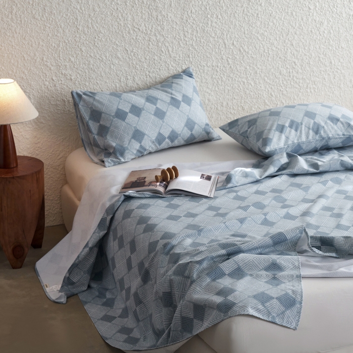 91家纺网 家纺一手货源 找家纺 小懒猪 2026新品全棉纯棉老粗布单品床单床单单件凉席席子 魔方