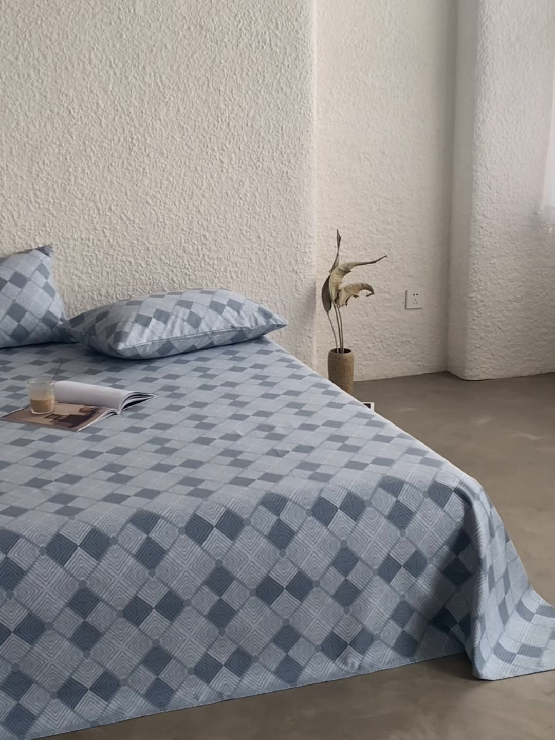 91家纺网 家纺一手货源 找家纺 小懒猪 2026新品全棉纯棉老粗布单品床单床单单件凉席席子 魔方