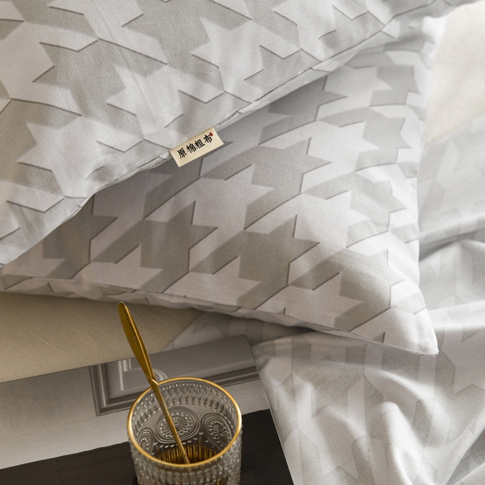 91家纺网 家纺一手货源 找家纺 小懒猪 2026新品全棉纯棉老粗布单品床单床单单件凉席席子 千鸟格灰