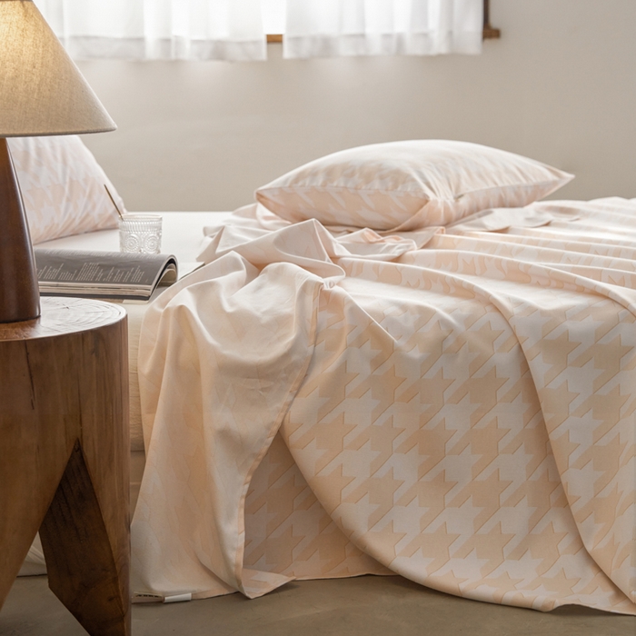 91家纺网 家纺一手货源 找家纺 小懒猪 2026新品全棉纯棉老粗布单品床单床单单件凉席席子 千鸟格米