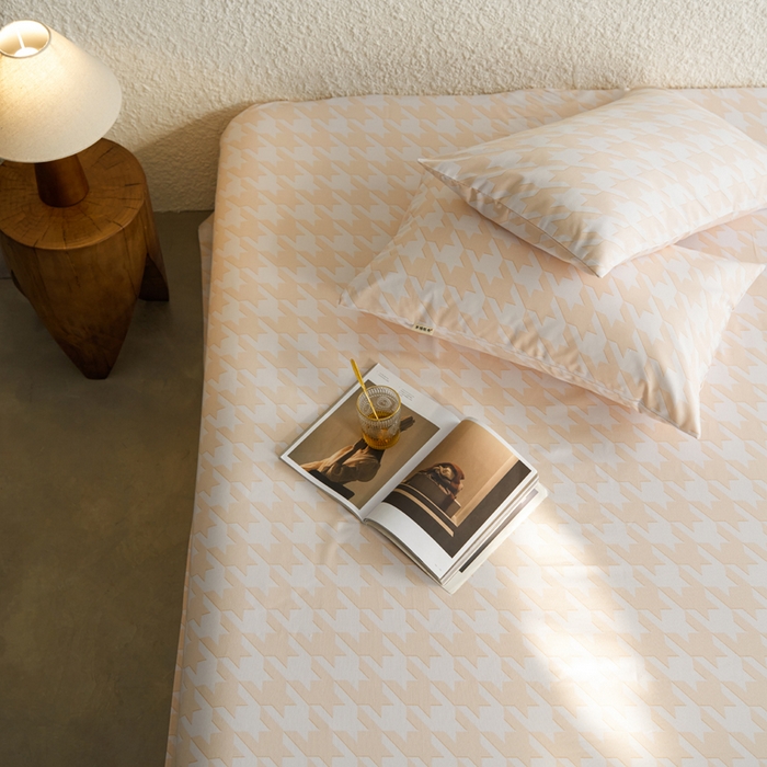 91家纺网 家纺一手货源 找家纺 小懒猪 2026新品全棉纯棉老粗布单品床单床单单件凉席席子 千鸟格米