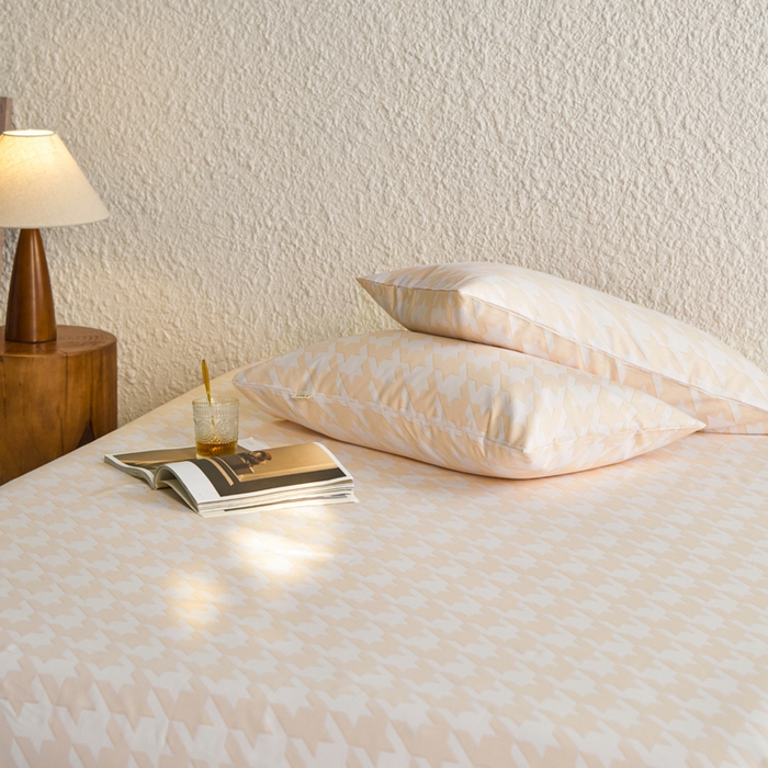 91家纺网 家纺一手货源 找家纺 小懒猪 2026新品全棉纯棉老粗布单品床单床单单件凉席席子 千鸟格米