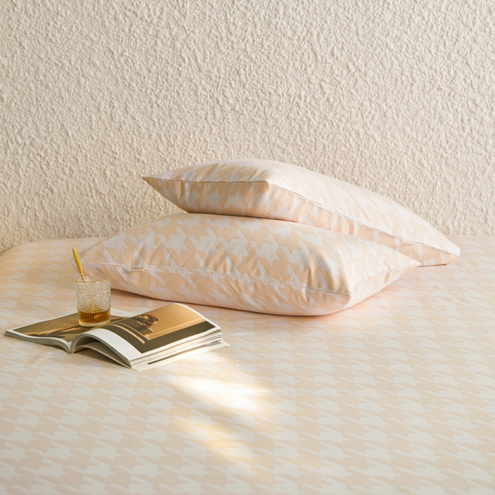 91家纺网 家纺一手货源 找家纺 小懒猪 2026新品全棉纯棉老粗布单品床单床单单件凉席席子 千鸟格米