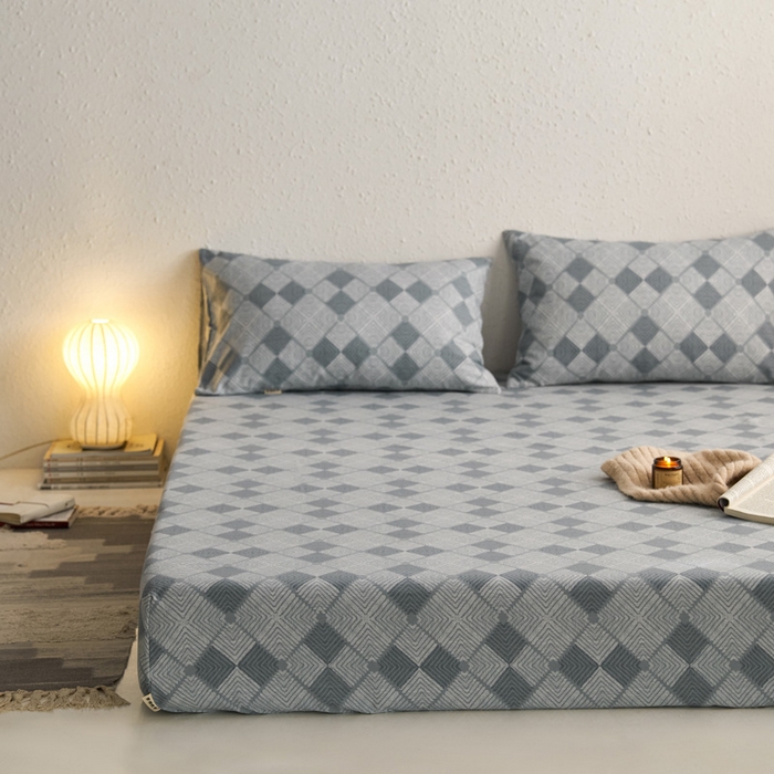 91家纺网 家纺一手货源 找家纺 小懒猪 2026新品全棉纯棉老粗布单品床笠床笠单件凉席席子 魔方