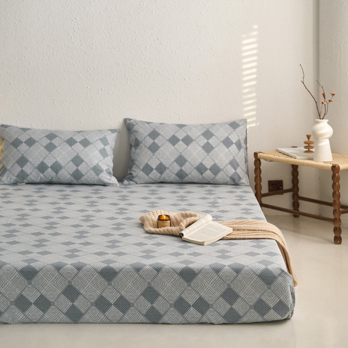 91家纺网 家纺一手货源 找家纺 小懒猪 2026新品全棉纯棉老粗布单品床笠床笠单件凉席席子 魔方