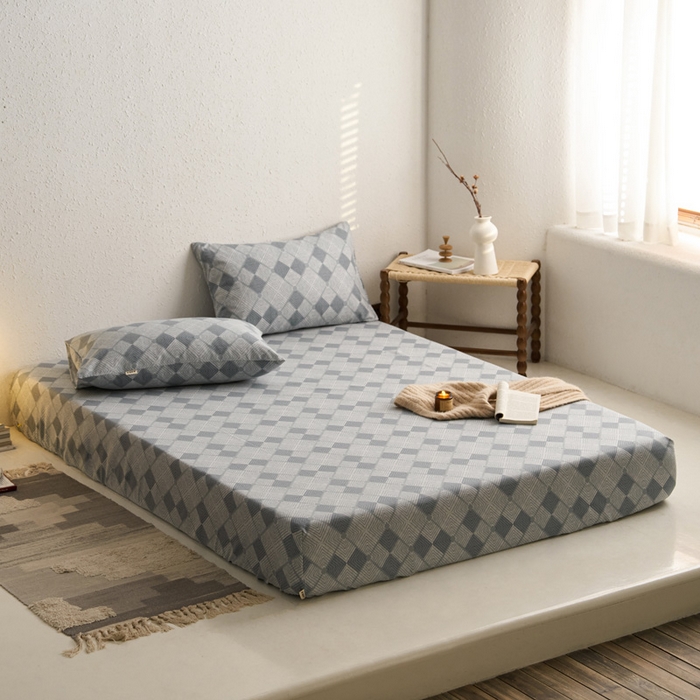 91家纺网 家纺一手货源 找家纺 小懒猪 2026新品全棉纯棉老粗布单品床笠床笠单件凉席席子 魔方