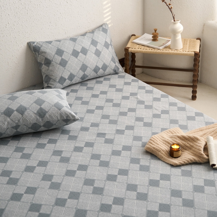 91家纺网 家纺一手货源 找家纺 小懒猪 2026新品全棉纯棉老粗布单品床笠床笠单件凉席席子 魔方