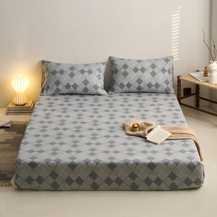 91家纺网 家纺一手货源 找家纺 小懒猪 2026新品全棉纯棉老粗布单品床笠床笠单件凉席席子 魔方