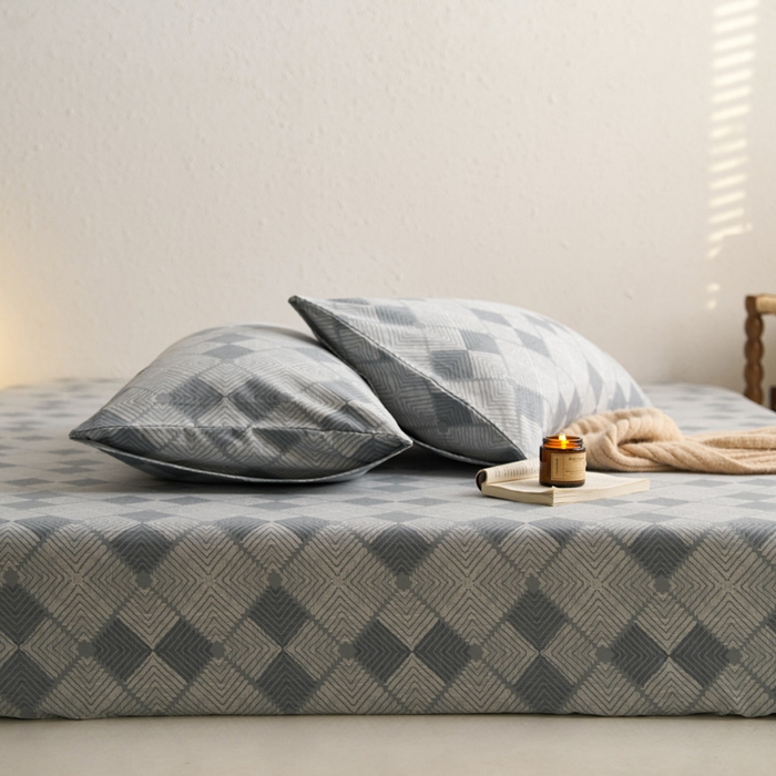 91家纺网 家纺一手货源 找家纺 小懒猪 2026新品全棉纯棉老粗布单品床笠床笠单件凉席席子 魔方