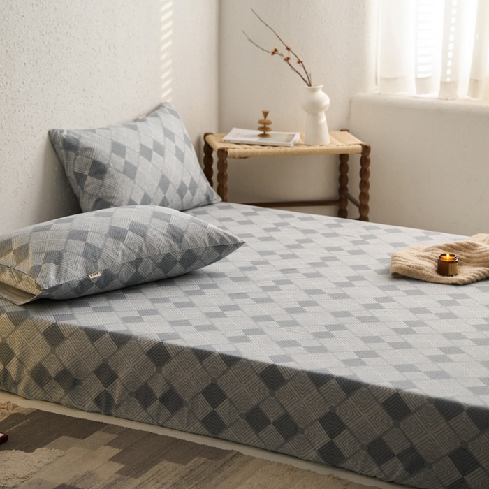 91家纺网 家纺一手货源 找家纺 小懒猪 2026新品全棉纯棉老粗布单品床笠床笠单件凉席席子 魔方