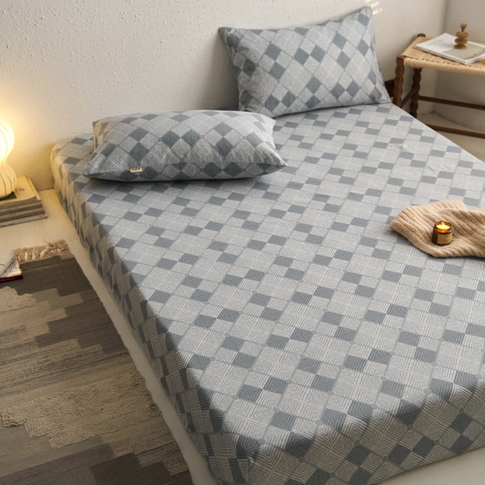 91家纺网 家纺一手货源 找家纺 小懒猪 2026新品全棉纯棉老粗布单品床笠床笠单件凉席席子 魔方