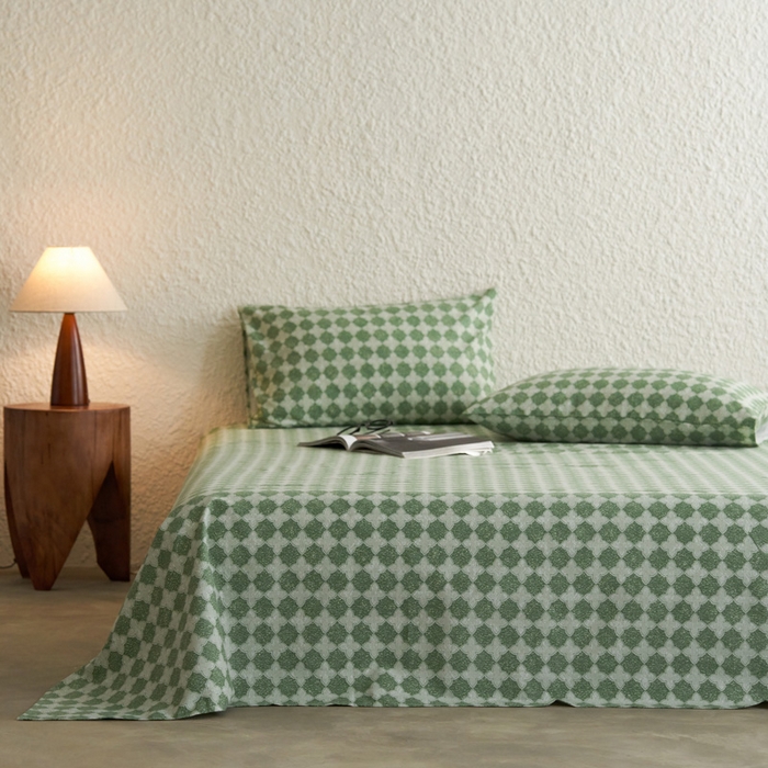 91家纺网 家纺一手货源 找家纺 小懒猪 2026新品全棉纯棉老粗布单品床单床单单件凉席席子 笙歌