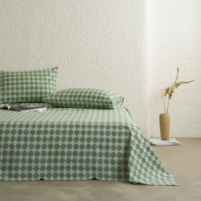 91家纺网 家纺一手货源 找家纺 小懒猪 2026新品全棉纯棉老粗布单品床单床单单件凉席席子 笙歌