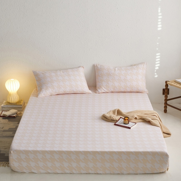 91家纺网 家纺一手货源 找家纺 小懒猪 2026新品全棉纯棉老粗布单品床笠床笠单件凉席席子 千鸟格米