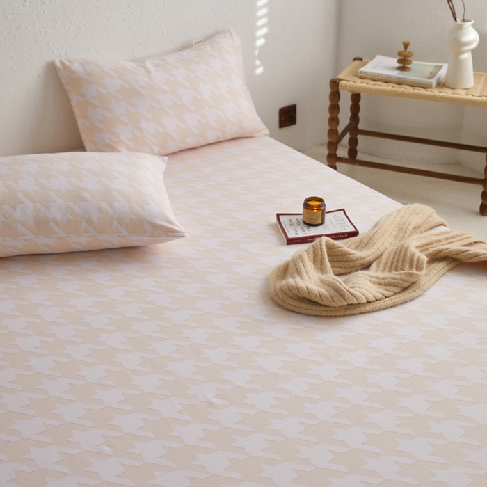 91家纺网 家纺一手货源 找家纺 小懒猪 2026新品全棉纯棉老粗布单品床笠床笠单件凉席席子 千鸟格米