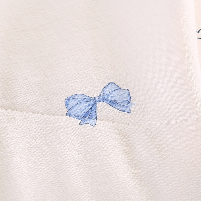 91家纺网 家纺一手货源 找家纺 米萝家居 2026新款100%棉花夏被四件套双层纱花边夏凉被空调被被子被芯直播 蝴蝶结