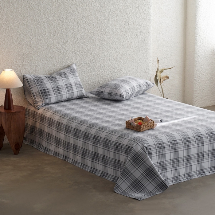 91家纺网 家纺一手货源 找家纺 小懒猪 2026新品全棉纯棉老粗布单品床单床单单件凉席席子 小灰格