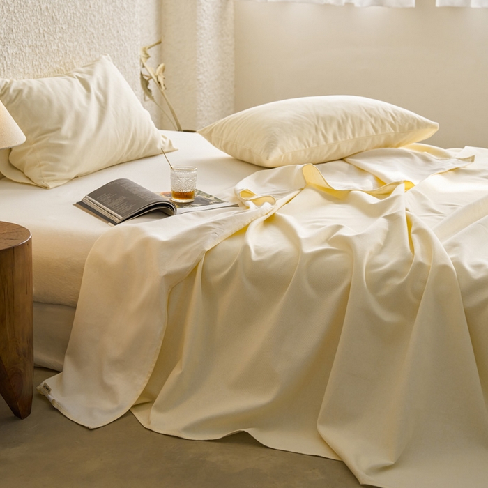 91家纺网 家纺一手货源 找家纺 小懒猪 2026新品全棉纯棉老粗布单品床单床单单件凉席席子 月白白