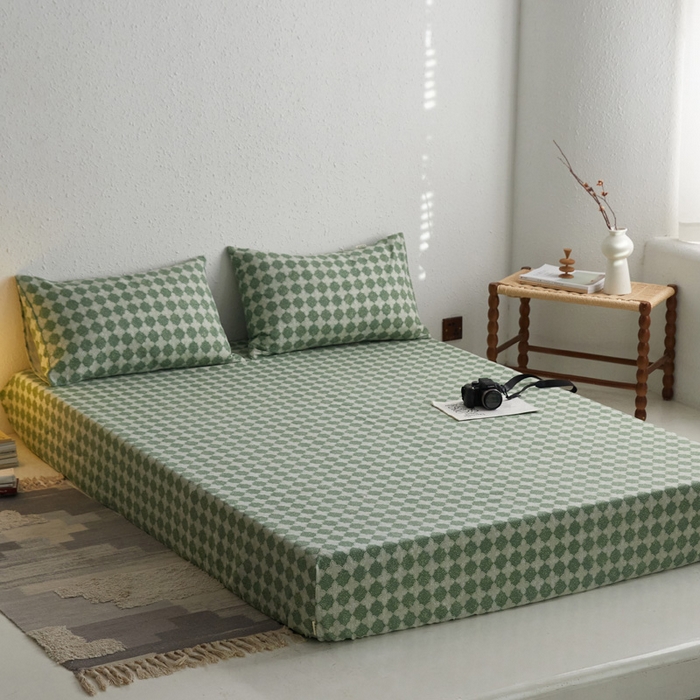 91家纺网 家纺一手货源 找家纺 小懒猪 2026新品全棉纯棉老粗布单品床笠床笠单件凉席席子 笙歌