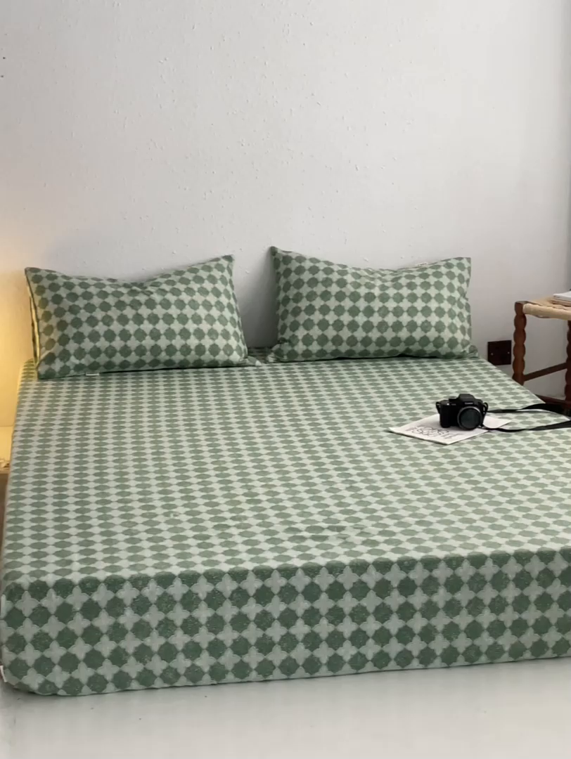 91家纺网 家纺一手货源 找家纺 小懒猪 2026新品全棉纯棉老粗布单品床笠床笠单件凉席席子 笙歌