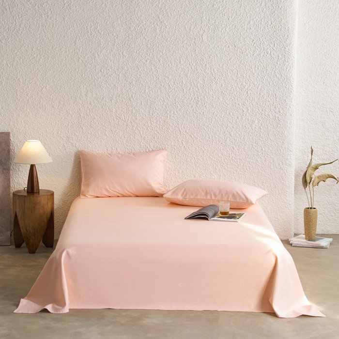 小懒猪 2026新品全棉纯棉老粗布单品床单床单单件凉席席子 月白粉