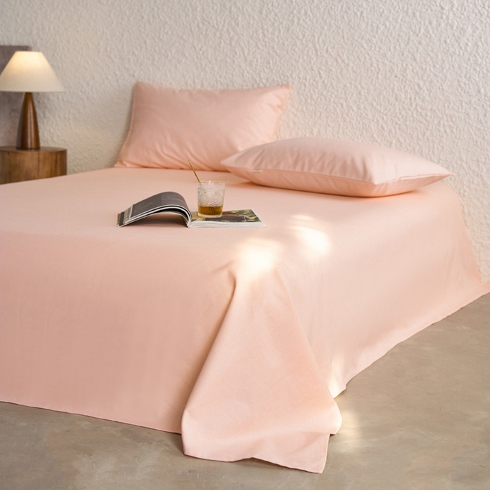 91家纺网 家纺一手货源 找家纺 小懒猪 2026新品全棉纯棉老粗布单品床单床单单件凉席席子 月白粉