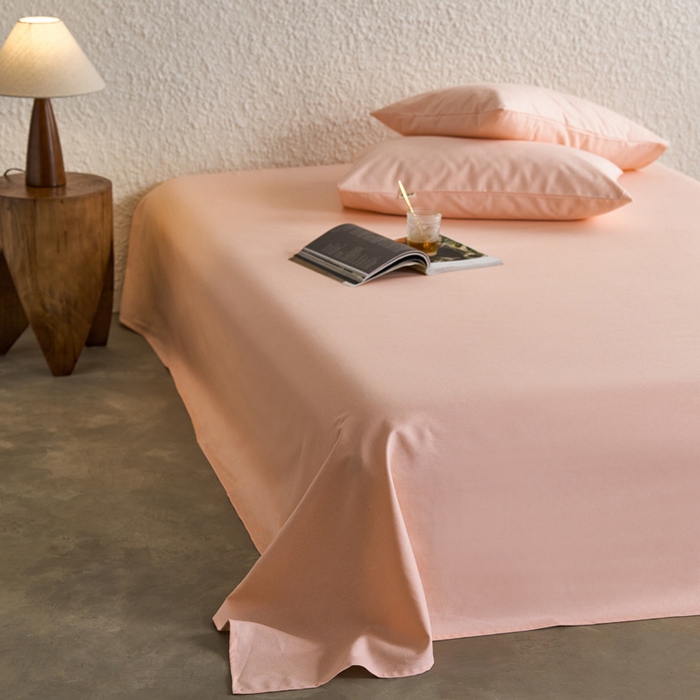 91家纺网 家纺一手货源 找家纺 小懒猪 2026新品全棉纯棉老粗布单品床单床单单件凉席席子 月白粉