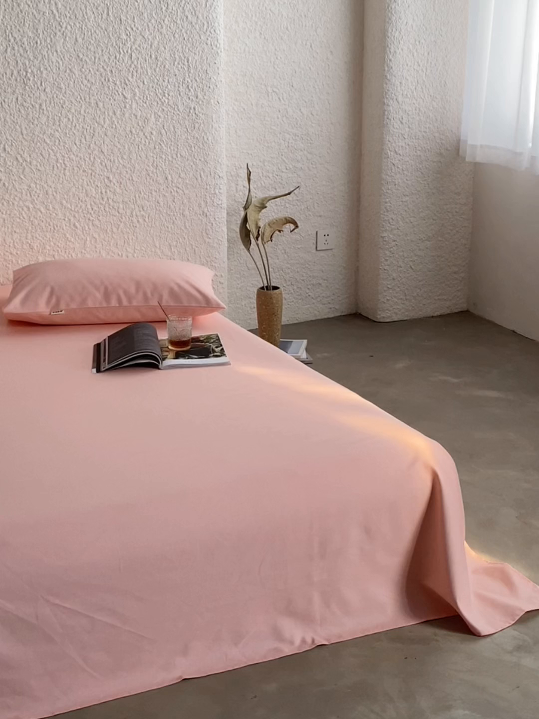 91家纺网 家纺一手货源 找家纺 小懒猪 2026新品全棉纯棉老粗布单品床单床单单件凉席席子 月白粉