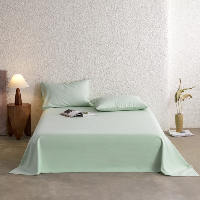 小懒猪 2026新品全棉纯棉老粗布单品床单床单单件凉席席子 月白绿