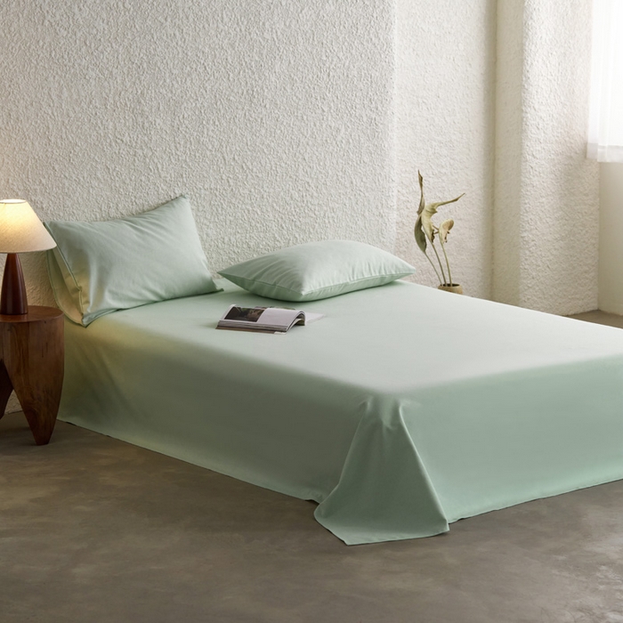 91家纺网 家纺一手货源 找家纺 小懒猪 2026新品全棉纯棉老粗布单品床单床单单件凉席席子 月白绿