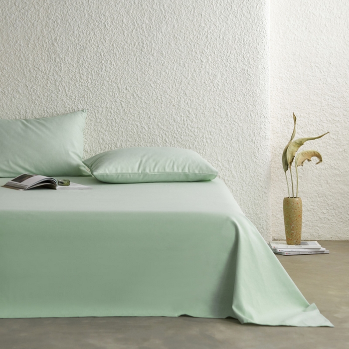 91家纺网 家纺一手货源 找家纺 小懒猪 2026新品全棉纯棉老粗布单品床单床单单件凉席席子 月白绿