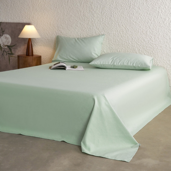 91家纺网 家纺一手货源 找家纺 小懒猪 2026新品全棉纯棉老粗布单品床单床单单件凉席席子 月白绿