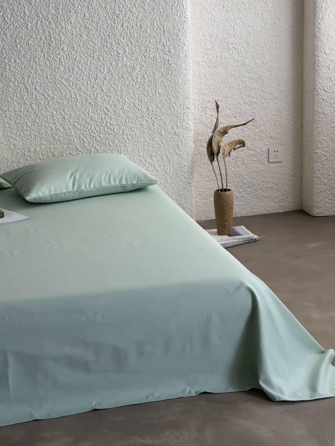 91家纺网 家纺一手货源 找家纺 小懒猪 2026新品全棉纯棉老粗布单品床单床单单件凉席席子 月白绿