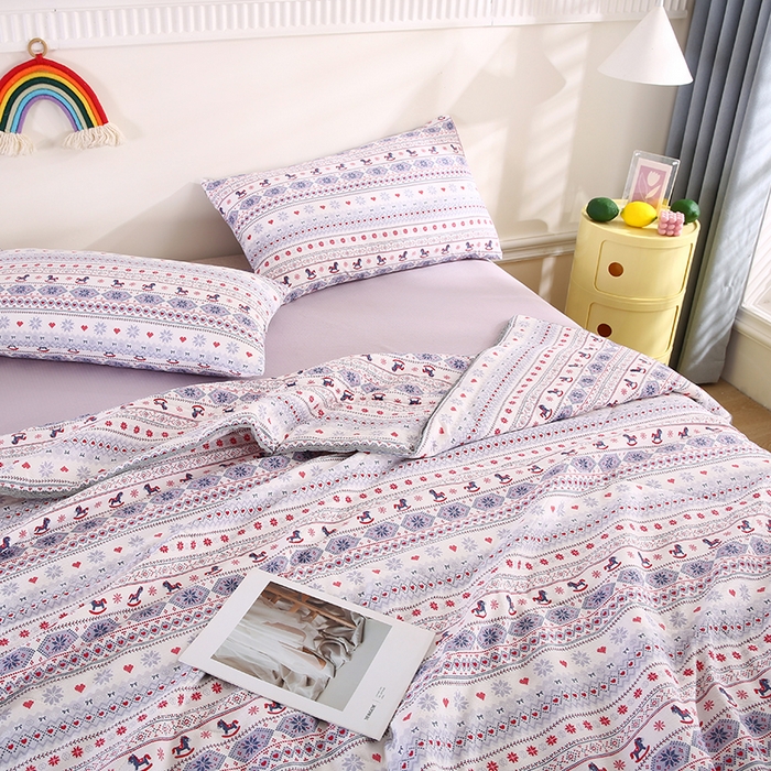 91家纺网 家纺一手货源 找家纺 米萝家居 2026新款100%棉花夏被四件套双层纱花边夏凉被空调被被子被芯直播 马上有福